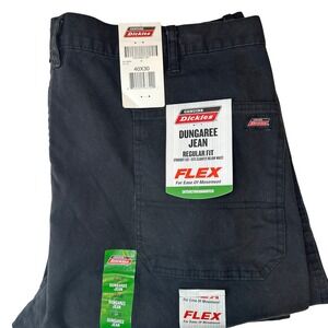 Dickies Dungaree Jeans Men's 40x30 Black Flex Regular Fit Straight Leg NEW NWT